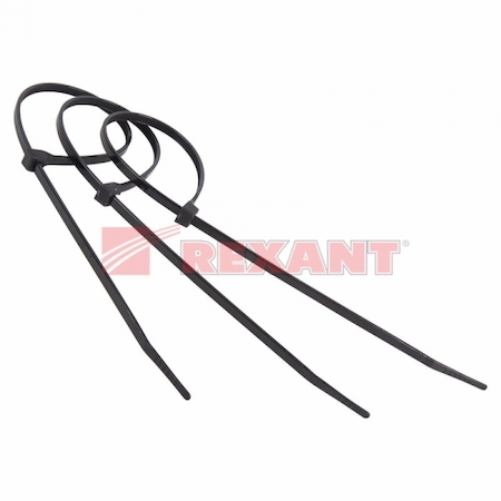 REXANT 07-0251-1 Хомут nylon 250 x 3,5 мм 100 шт чёрный  профессиональный