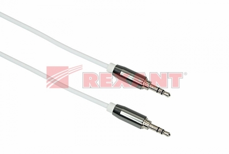 REXANT 18-4264 Аудио кабель AUX 3.5 мм шнур силикон 1M белый