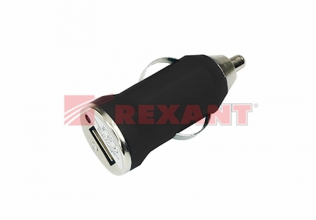 REXANT 18-1930 Автозарядка в прикуриватель USB small (АЗУ) (5V, 1 000mA) черная блистер
