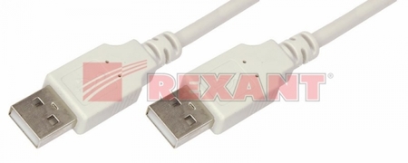 18-1144 Шнур USB A (male) штекер - USB-A (male) штекер, длина 1,8 метра (PE пакет)  REXANT
