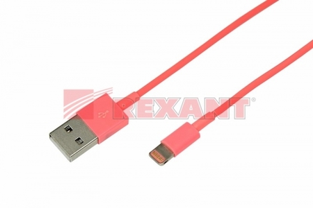 REXANT 18-1951 USB кабель для iPhone 5 шнур 1М розовый