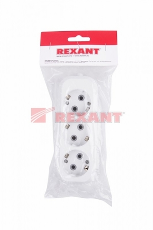 REXANT 11-8704 Колодка 3 гнезда с заземлением Rexant