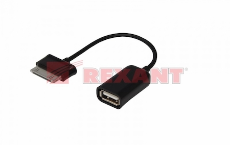 18-1183 USB кабель OTG Samsung galaxy на USB шнур 0.15M черный  REXANT (Выводим)