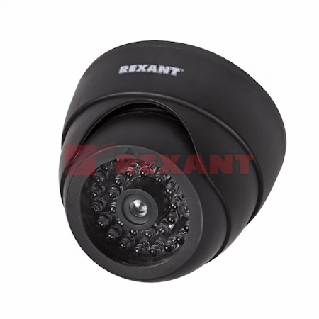 45-0230 Муляж камеры внутренней, купольная с вращающимся объективом (черная)  REXANT