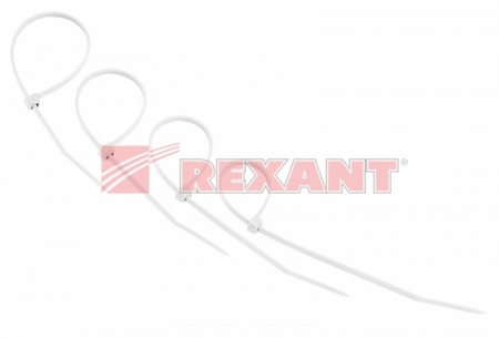 07-0150-25 Стяжкa нейлонoвая 150 x 2,5 мм, белая (упак. 25 шт)  REXANT