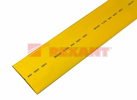 24-0002 Термоусадка  40,0 / 20,0 мм, желтая (упак. 10 шт. по 1 м)  REXANT