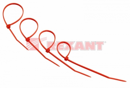 07-0156-25 Стяжкa нейлонoвая 150 x 2,5 мм, красная (упак. 25 шт)  REXANT