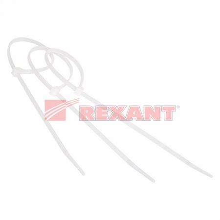 REXANT 07-0300-1 Хомут nylon 300 x 3,5 мм 100 шт белый  профессиональный