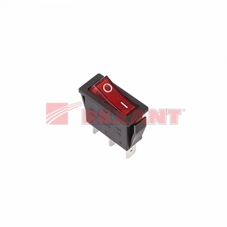 36-2210 Выключатель клавишный 250V 15А (3с) ON-OFF красный  с подсветкой (RWB-404, SC-791, IRS-101-1C)  REXANT