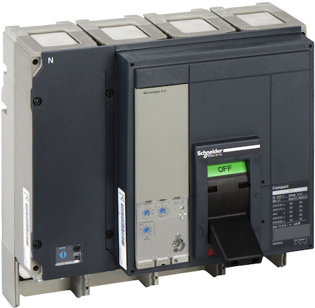 Schneider Electric 34422 Автоматический выключатель ComPact NS630bN, 50 kA при 415 В пер.тока, расцепитель MicroLogic 5.0E, 630A, стацион.,4П4Т