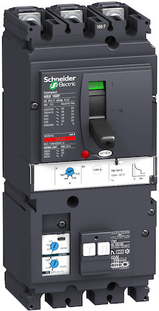 Schneider Electric LV430930 Автоматический выключатель VigiComPact NSX160F, 36 kA при 415 В пер.тока, расцепитель TM-D 160 A, с блоком Vigi MH, 3П3Т
