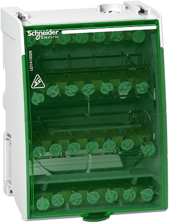 Schneider Electric LGY410028 РАСПРЕДЕЛИТЕЛЬНЫЙ БЛОК ВИНТОВОЙ 4П 100А 28 ОТВЕРСТИЙ
