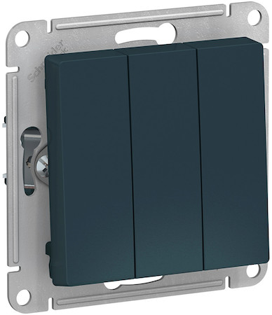 Schneider Electric ATN000831 ATLASDESIGN 3-клавишный ВЫКЛЮЧАТЕЛЬ, сх.1+1+1, 10АХ, механизм, ИЗУМРУД