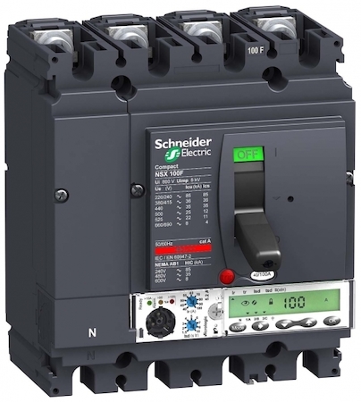 Schneider Electric LV429887 Автоматический выключатель ComPact NSX100F, 36 kA при 415 В пер.тока, расцепитель MicroLogic 5.2 A 40 A, 4П4Т