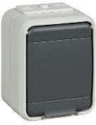 Schneider Electric 455009 ELSO Aqua-Top, розетка с заземляющим контактом, серый