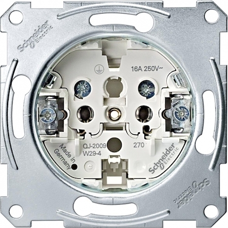 Schneider Electric MTN2001-0000 MERTEN МЕХАНИЗМ розетки Shuko б/заземляющего контакта винтовые зажимы, QF