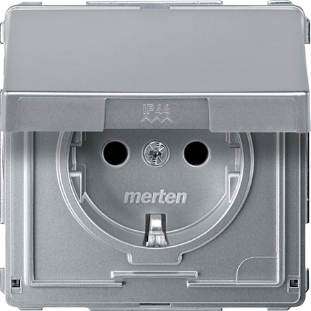 Schneider Electric MTN2310-7260 MERTEN Aquadesign МЕХ-М РОЗЕТКИ с крышкой со шт., АЛЮМИНИЙ