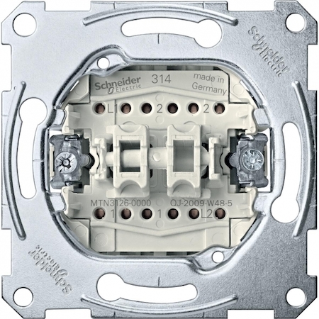 Schneider Electric MTN3126-0000 MERTEN МЕХАНИЗМ 1-полюсного 2-клавишного выкл.на два направления сх.6+6 10AХ, QF