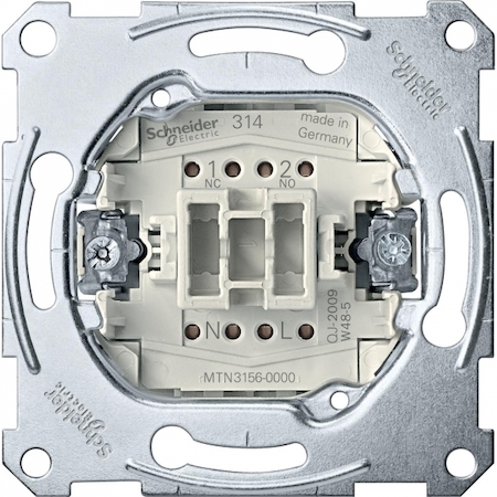 Schneider Electric MTN3156-0000 MERTEN МЕХАНИЗМ 1-полюсного кноп. переключат. с зажимом нейтрали сх.6,10AХ , QF