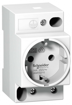 Schneider Electric A9A15310 МОДУЛЬНАЯ РОЗЕТКА iPC DIN 2П+T 16A 250В НЕМ