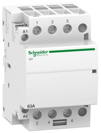 Schneider Electric A9C20863 МОДУЛЬНЫЙ КОНТАКТОР iCT63A 3НО 220/240В АС 50ГЦ