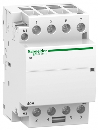 Schneider Electric A9C20844 МОДУЛЬНЫЙ КОНТАКТОР iCT40A 4НО 220/240В АС 50ГЦ