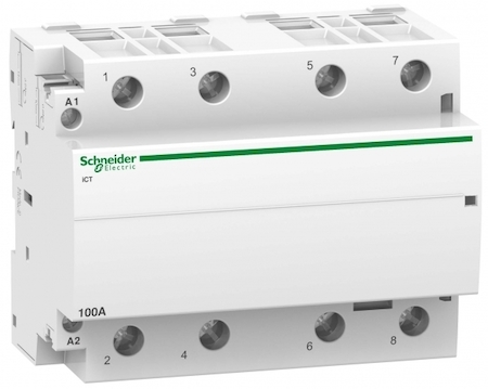 Schneider Electric A9C20884 МОДУЛЬНЫЙ КОНТАКТОР iCT100A 4НО 220/240В АС 50ГЦ