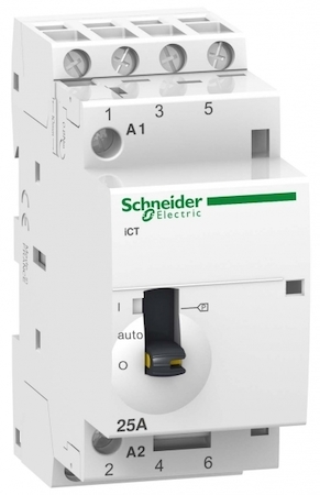 Schneider Electric A9C21834 МОДУЛЬНЫЙ КОНТАКТОР С РУЧНЫМ УПРАВЛЕНИЕМ iCT25A 4Н