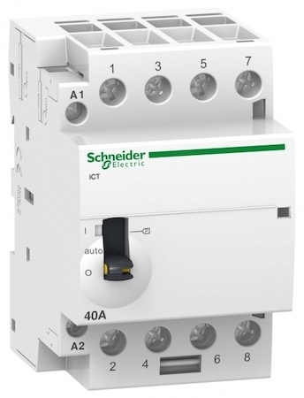 Schneider Electric A9C21144 МОДУЛЬНЫЙ КОНТАКТОР С РУЧНЫМ УПРАВЛЕНИЕМ iCT40A 4Н