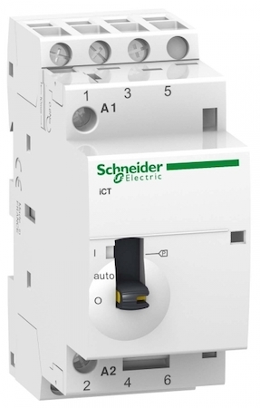 Schneider Electric A9C21833 МОДУЛЬНЫЙ КОНТАКТОР С РУЧНЫМ УПРАВЛЕНИЕМ iCT25A 3Н