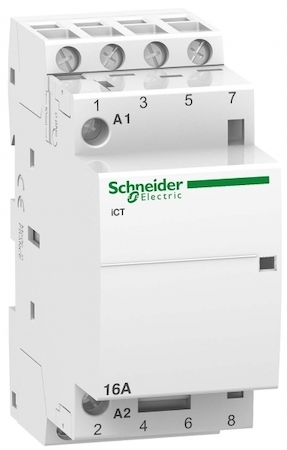 Schneider Electric A9C22814 МОДУЛЬНЫЙ КОНТАКТОР iCT16A 4НО 220/240В АС 50ГЦ