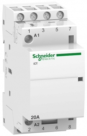 Schneider Electric A9C22824 МОДУЛЬНЫЙ КОНТАКТОР iCT20A 4НО 220/240В АС 50ГЦ