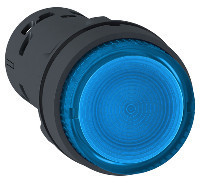 Schneider Electric XB7NW36M1 Моноблочная кнопка с подсветкой, пластик, синий, &Oslash;22, встроенный светодиод, пружинный возврат, 230&hellip;240 V AC, 1 НО