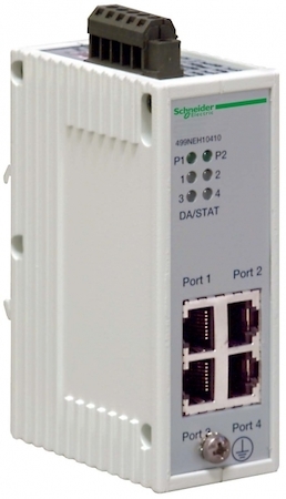 Schneider Electric 499NEH10410 ETHERNET HUB ПРОМЫШЛЕН., 4X10BASE-T