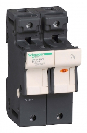 Schneider Electric DF141NV РАЗЪЕДИНИТЕЛЬ-ПРЕДОХРАНИТЕЛЬ 50A.С УКАЗАТЕЛЕМ СРАБАТЫВАНИЯ 1Р+N.14Х51