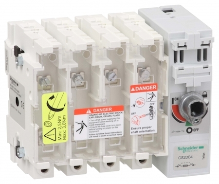 Schneider Electric GS2DB4 ВЫКЛЮЧАТЕЛЬ-РАЗЪЕДИНИТЕЛЬ-ПРЕДОХРАНИТЕЛЬ 4X 32A A1