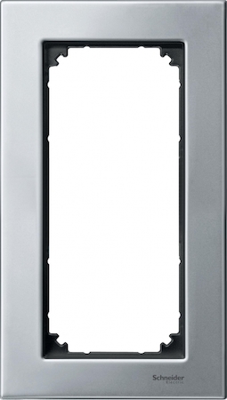 Schneider Electric MTN403860 MERTEN M-Elegance РАМКА металлическ. 2 поста б/перегородки, ПЛАТИНА-СЕРЕБРО, SM