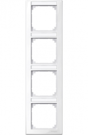 Schneider Electric MTN470419 MERTEN M-Smart РАМКА 4 поста с полем д/надп. верт. устан. ПОЛ.БЕЛЫЙ, SM