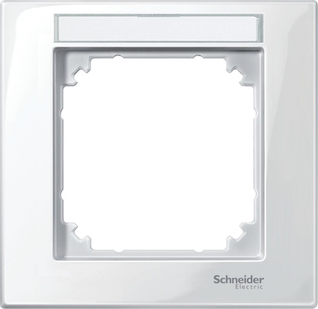 Schneider Electric MTN514119 MERTEN M-Plan РАМКА 1 пост с полем д/надписи , ПОЛ.БЕЛЫЙ, SM