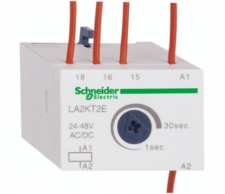 Schneider Electric LA2KT2E БЛОК ВСПОМОГАТЕЛЬНЫХ КОНТАКТОВ С ВЫДЕРЖКОЙ ВРЕМЕНИ 1&hellip;30С AC/DC 24&hellip;48V