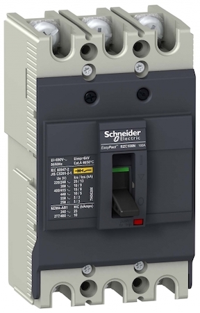 Schneider Electric EZC100N3080 3П3Т АВТ. ВЫКЛ. EZC100 18 кА/380В 80 A