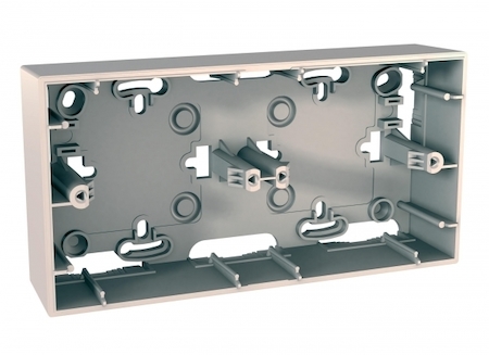 Schneider Electric MGU8.004.25 UNICA КОРОБКА для открытой установки, 2-постовая, БЕЖЕВЫЙ