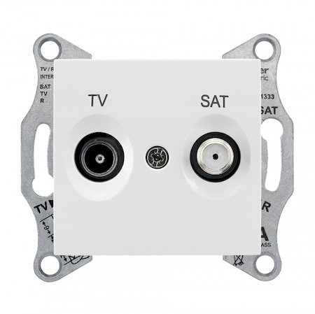 Schneider Electric SDN3401921 SEDNA TV/SAT РОЗЕТКА проходная, 4dB, БЕЛЫЙ