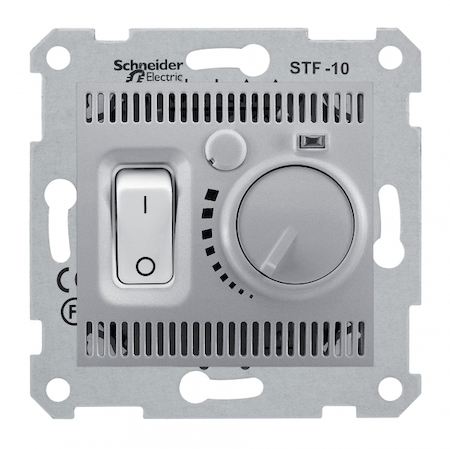 Schneider Electric SDN6000360 SEDNA ТЕРМОСТАТ ТЕПЛОГО ПОЛА, 10А, 230В, АЛЮМИНИЙ