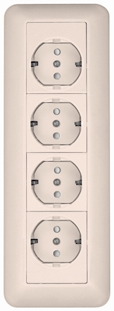 Schneider Electric RA16-411M-SI РОЗЕТКА ОУ С ЗК 4 Я,МОНТ.ПЛ.СЛ.К