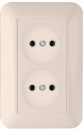 Schneider Electric RS10-407-S ПРИМА С/У РОЗЕТКА двойная без зазем. без штор. 10А 250В СЛ.КОСТЬ, опт.уп. Россия