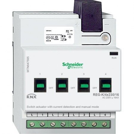 Schneider Electric MTN647595 АКТОР ДЛЯ ВЫКЛ REG-K/4X230/16 С РУЧН УПР и контролем тока