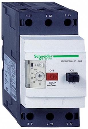 Schneider Electric GV3ME80 АВТОМАТИЧЕСКИЙ ВЫКЛЮЧАТЕЛЬ С КОМБИНИРОВАННЫМ РАСЦЕПИТЕЛЕМ 56-80A