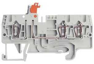 Schneider Electric AB1RRNSC235U3 Terminal block, blade disconnect, 3 points, 2,5mm2 spring, grey