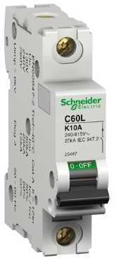 Schneider Electric 25467 Автоматический выключатель C60L 1п 10А K